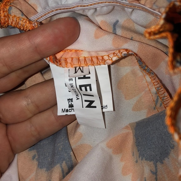 SHEIN Strapless Bandeau Tube Top Sunflower Print - Picture 2 of 2